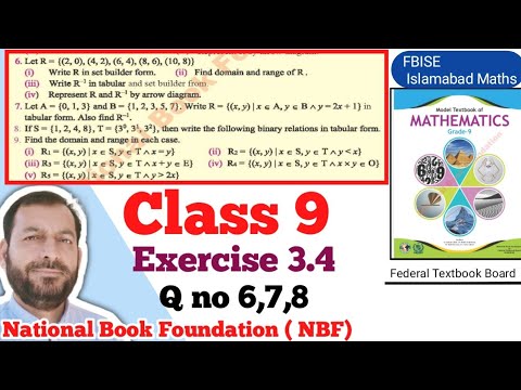 Class 9 Exercise 3.4  NBF Maths  Ex 3.4 Class 9th federal board FBISE Math national Book foundation