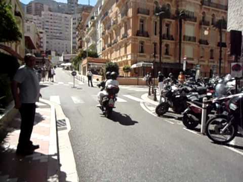 Fisker Karma and other cars on the streets of Monte Carlo