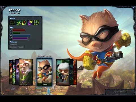 Super Teemo Skin Spotlight Gameplay 1080p HD League Of Legends