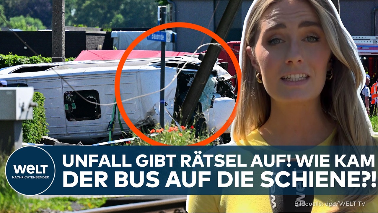 BELGIEN: Unfall gibt Rätsel auf! Wie kam der Schulbus auf die Schiene?!