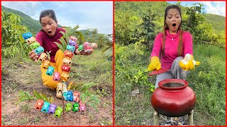 Survival Skills: SMART idea and USEFUL with single mom in forest #bushcraft #camping #outdoors #idea