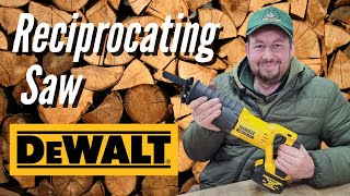 Dewalt 18V Reciprocating saw review cutting up logs / timber & how to change the blade