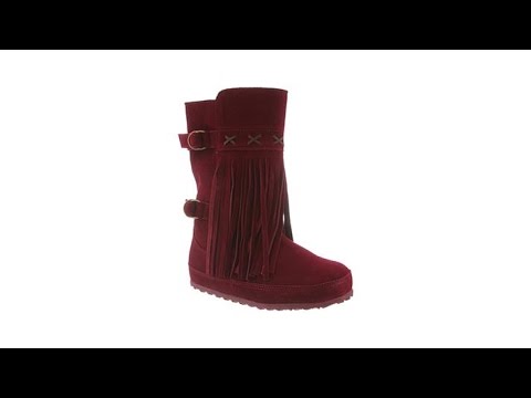 BEARPAW Krystal Suede Fringe Boot with NeverWet