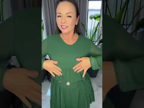 Sukienka zielona wizytowa elegancka tunika — miniatura 2 z 12