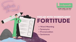 Fortitude Meaning | Synonyms | Sentence | Pronunciation | Easy Trick || Vocab with Wordpandit