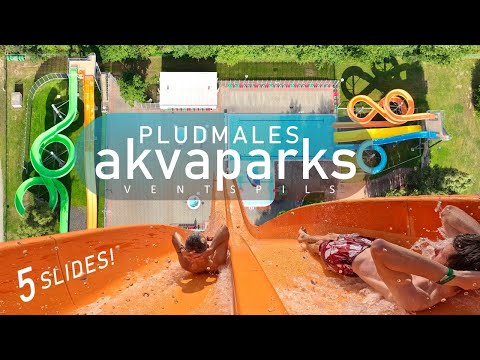Beach Water Park in Latvia: ALL Water Slides POV | Pludmales akvaparks Ventspils
