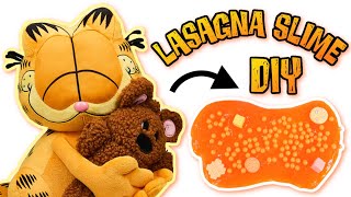 Making Garfield DIY Orange Lasagna Slime With Nat and Essie