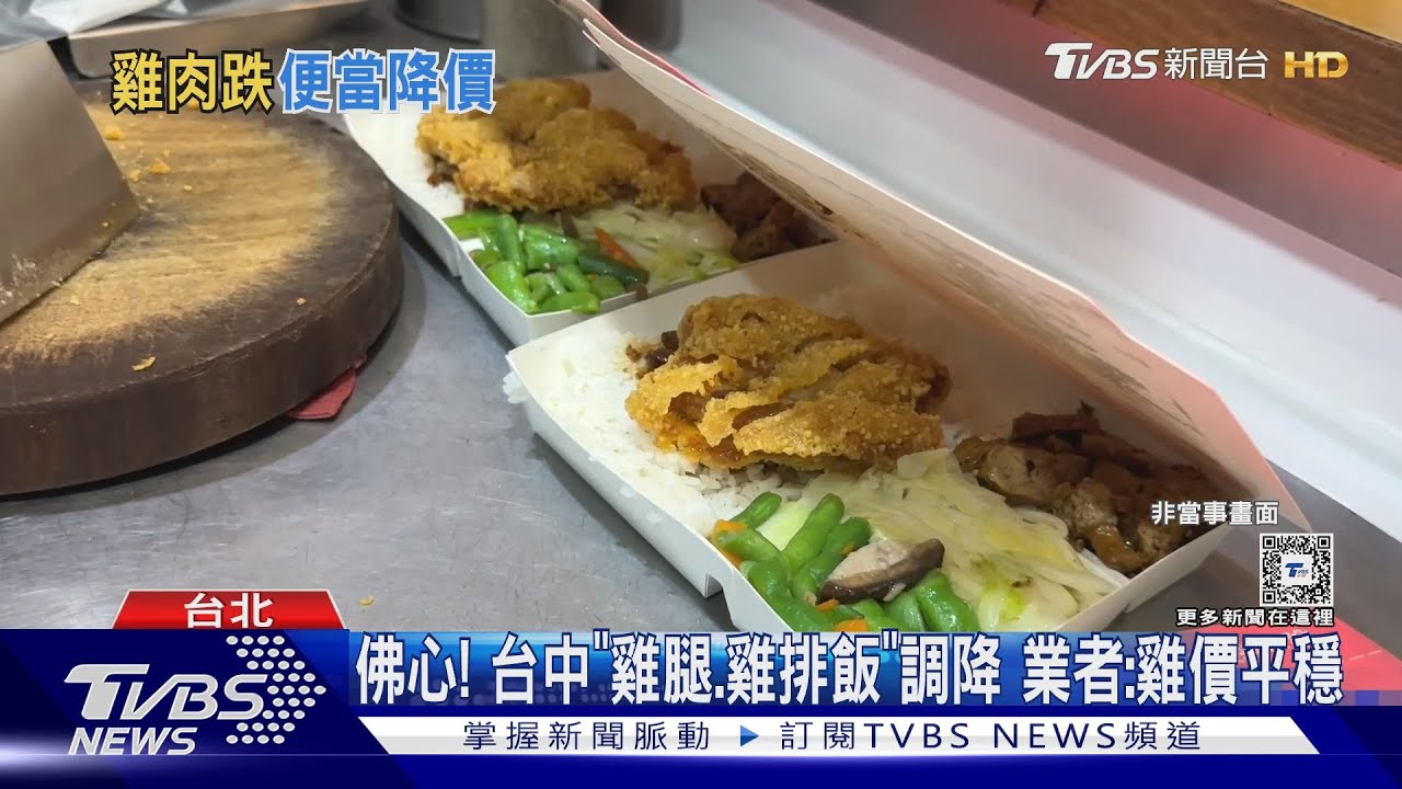 佛心!台中「雞腿、雞排飯」調降 業者:雞價平穩