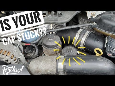 How to remove a STUCK FORD 6.0 DIESEL Upper fuel filter Cap! EASY FIX