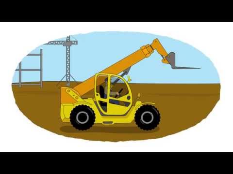 Zeichentrick-Malbuch - Gabelstapler, Containerstapler, Teleskopstapler