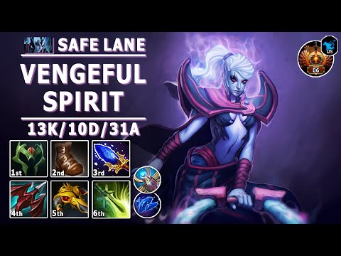 Vengeful Spirit Safe Lane Carry | 7.31b | VS Core Play | Dota 2 Immortal Gameplay