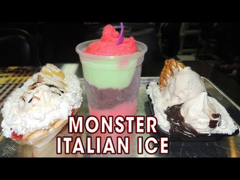 CJ's Monster Italian Ice Challenge w/ Brownie Sundae and Banana Split in Las Vegas!!