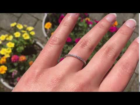 Stackable 1.3mm Double Shared Prong Eternity Ring - TwoBirch TB-ETR-0004-WG-E