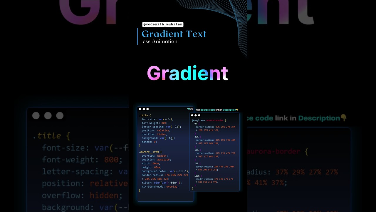 Gradient Animated Text #codewith_muhilan #css #coding