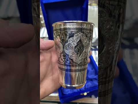 Набор из шести больших серебряных стаканов, ст010-6