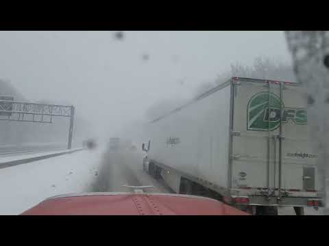 Lake Effect Snow। I-94 Indiana - Michigan। #winter #polarvortex #peterbilt #379 #snow