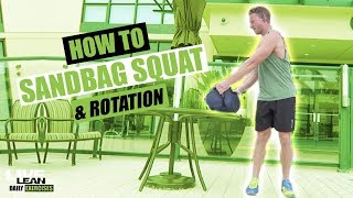 SANDBAG SQUAT AND ROTATION exercise video thumbnail