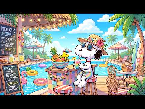 Snoopy’s Happy Summer Pool Party Escape 🏊‍♂️🍹 Relaxing Jazz Piano & Joyful Vibes for a Happy Mood