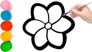 How to Draw Flowers Easy Step by Step | How to Draw a Cute Flower Easy for Kids and Toddlers