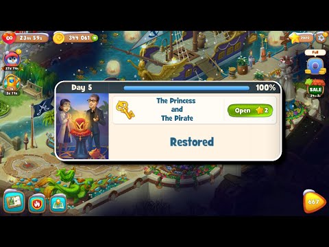 Area Restored - Gardenscapes New Acres - The Princess & The Pirate