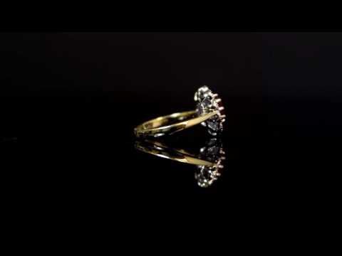 18ct Gold 0.90ct Ruby & Diamond Cluster Ring