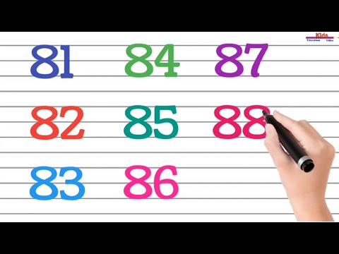 learn numbers 80 to 90, गिनती 80 से 90 तक, number song, 81 to 90, one two three, એકડા, 1234, P-204