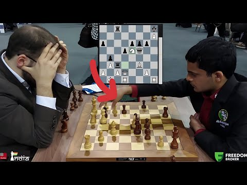 Grandmaster spots this insane tactic with 3 seconds on the clock | GM David  vs GM Nihal
