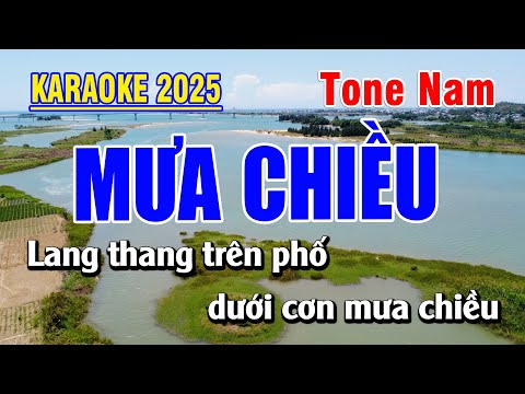 🎤 Mưa Chiều - Karaoke Tone Nam  | Karaoke Beat hay 🎶 | Bạch Duy Sơn