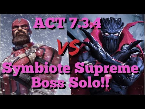 MCOC - ACT 7.3.4 - Red Guardian VS Symbiote Supreme - Boss Solo!! - No Buffs, No Problem :)