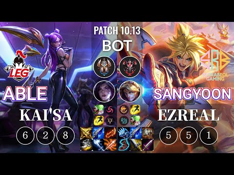 LEG Able Kai'Sa vs SRB Sangyoon Ezreal Bot - KR Patch 10.13