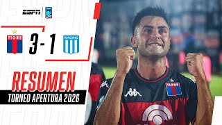 EL PITY DEBUTÓ CON GOLAZO Y EL MATADOR AMARGÓ A LA ACADEMIA EN VICTORIA | Tigre 3-1 Racing | RESUMEN