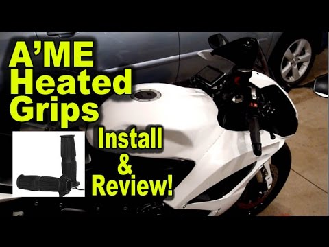 AME Heated Grips INSTALL and REVIEW - Heated Grips for Sport Bike Motorcycle Video