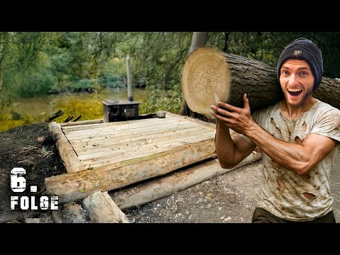 Wir bauen uns ein BLOCKHAUS um den WINTER zu überleben | Tag 6/100 autark