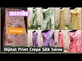 Meesho Silk Saree Haul Dijital Print Crepe Silk Saree 652 Designer Silk Saree Meesho Haul