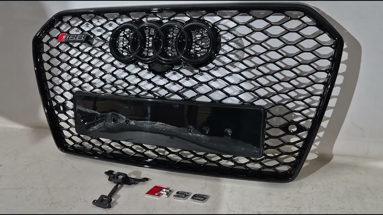 Audi A6 C7 2011-2017 гг. Передняя черная решетка RS-style (2014-2017) Video 1