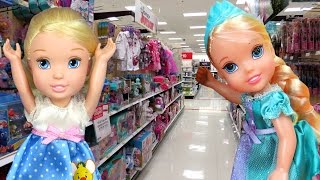 TOY HUNT with ELSA &amp; CINDERELLA toddlers ! Lots of toys and dolls ! Playing