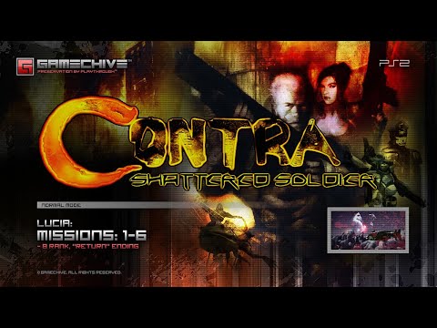 Contra: Shattered Soldier (Run 3: Missions 1-6, B Rank, "Return" Ending, Lucia) PS2 Gamechive