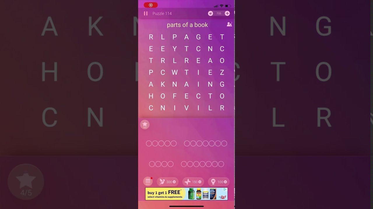 Word Search Pro | Turtle | parts of a book