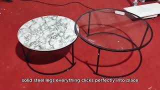 Elegant Marble & Glass Coffee Tables – Stylish Combos at Factory Prices!