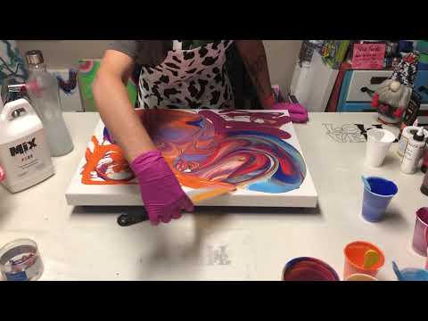 #68 Rolling Around the Flip and Lip fluid acrylic pouring