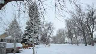 Riverton, Wy - Snow accumulation during storm in Feb 2013