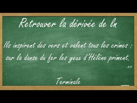 Retrouver la dérivée de ln (Terminale, fonctions, logarithme népérien)