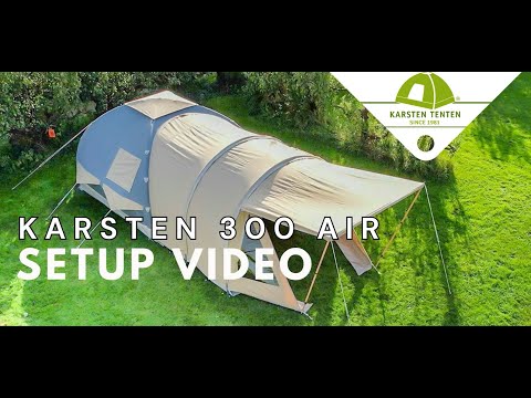 Pitching an inflatable Karsten Tent with Comfort, Extension and Rain Awning
