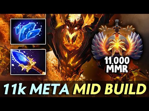 How 11,000 MMR BUILDS MID Shadow Fiend in 7.28 by GPK