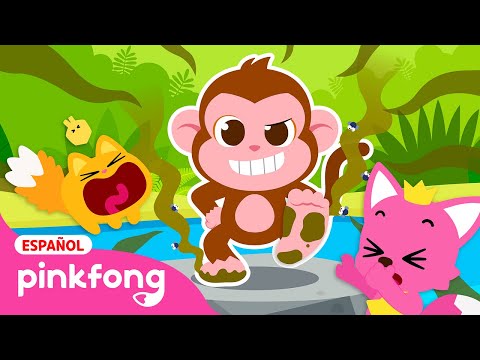 ¡El Mono No Se Lava el Pie! | Canción Divertida de las Vocales | Canciones de la Selva | Pinkfong
