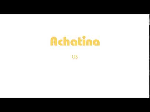 How to Pronounce Achatina with US