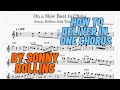 Sonny Rollins  - On a Slow Boat to China Solo Transcription