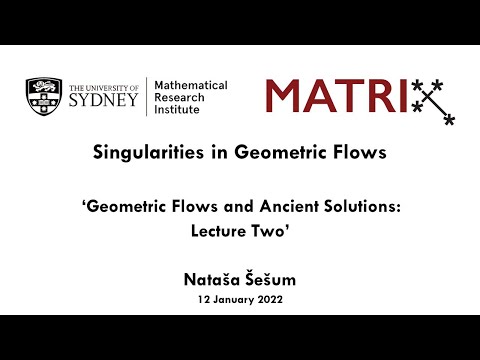 Nataša Šešum: Geometric Flows and Ancient Solutions Lecture Two