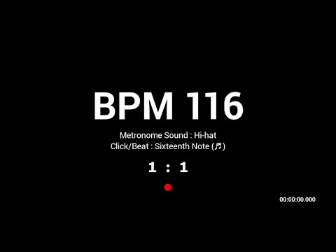 Metronome BPM 116 / Hi-hat / 16th (Half-opened)