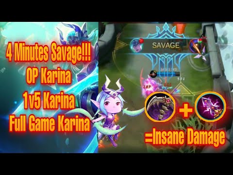 [Full Game] Karina 4 Minutes Savage!!! | 1v5 Karina | 34GL3 3Y3 ~ MLBB 2020